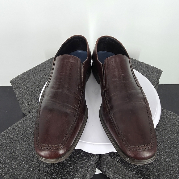 Magnanni Linea Merino Brown Leather Loafers Mens 11 M Square Toe Shoes Spain